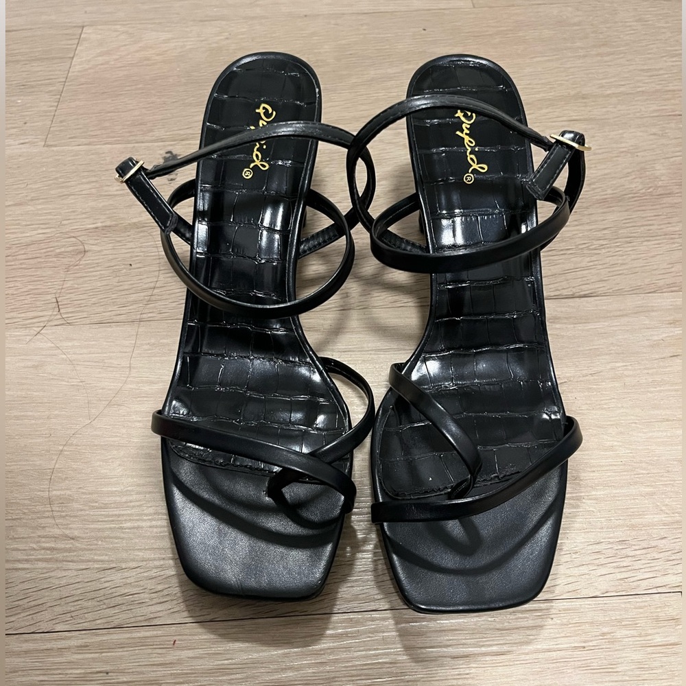 Black Strappy Heels | US Size 8.5